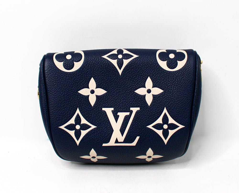 Louis Vuitton Navy & Cream Empreinte Monogram Mini Belt Bag