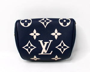Louis Vuitton Navy & Cream Empreinte Monogram Mini Belt Bag