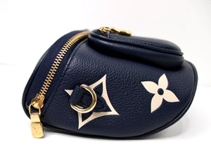 Louis Vuitton Navy & Cream Empreinte Monogram Mini Belt Bag