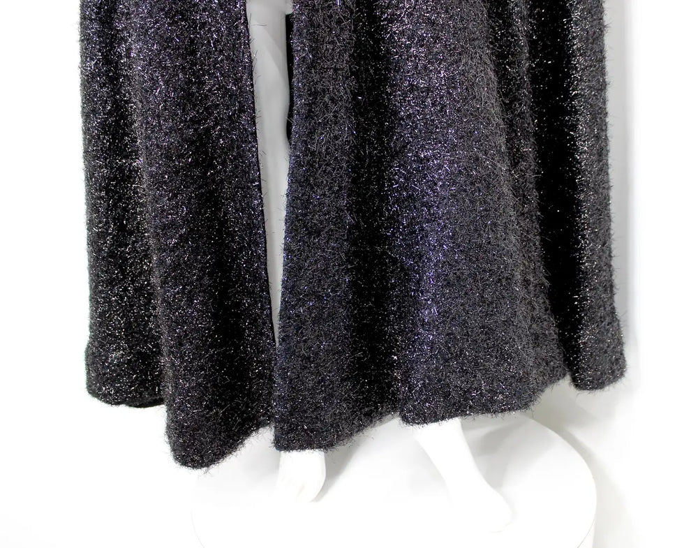 Chanel Black & Navy Metallic Wool Blend Cape 2019