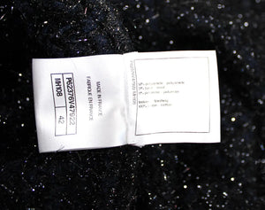 Chanel Black & Navy Metallic Wool Blend Cape 2019
