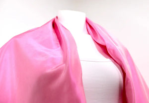 Christian Dior Pink Silk Taffeta Ruffle Shawl circa 1970s