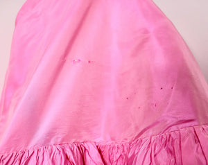 Christian Dior Pink Silk Taffeta Ruffle Shawl circa 1970s