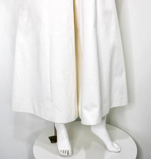 Chanel White Cotton & Tweed Iridescent Wide Leg Jumpsuit