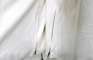 Chanel White Cotton & Tweed Iridescent Wide Leg Jumpsuit