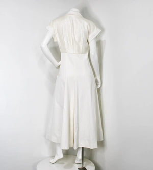 Chanel White Cotton & Tweed Iridescent Wide Leg Jumpsuit