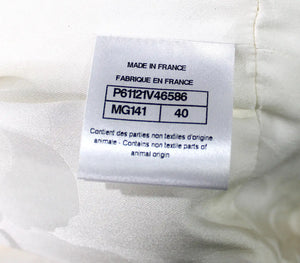 Chanel White Cotton & Tweed Iridescent Wide Leg Jumpsuit