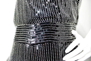Balmain Black & Silver Beaded Sequin Embellished Jumpsuit