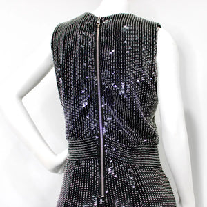 Balmain Black & Silver Beaded Sequin Embellished Jumpsuit