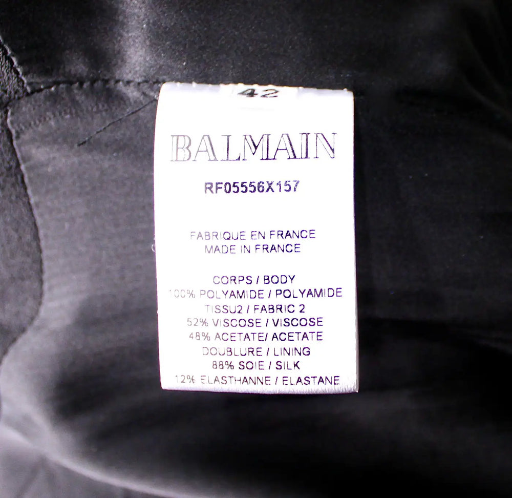 Balmain Black & Silver Beaded Sequin Embellished Jumpsuit