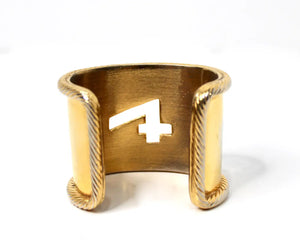 Karl Lagerfeld "Karl 4 Now" Gold-Tone Cuff Bracelet circa 1990s