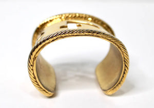 Karl Lagerfeld "Karl 4 Now" Gold-Tone Cuff Bracelet circa 1990s
