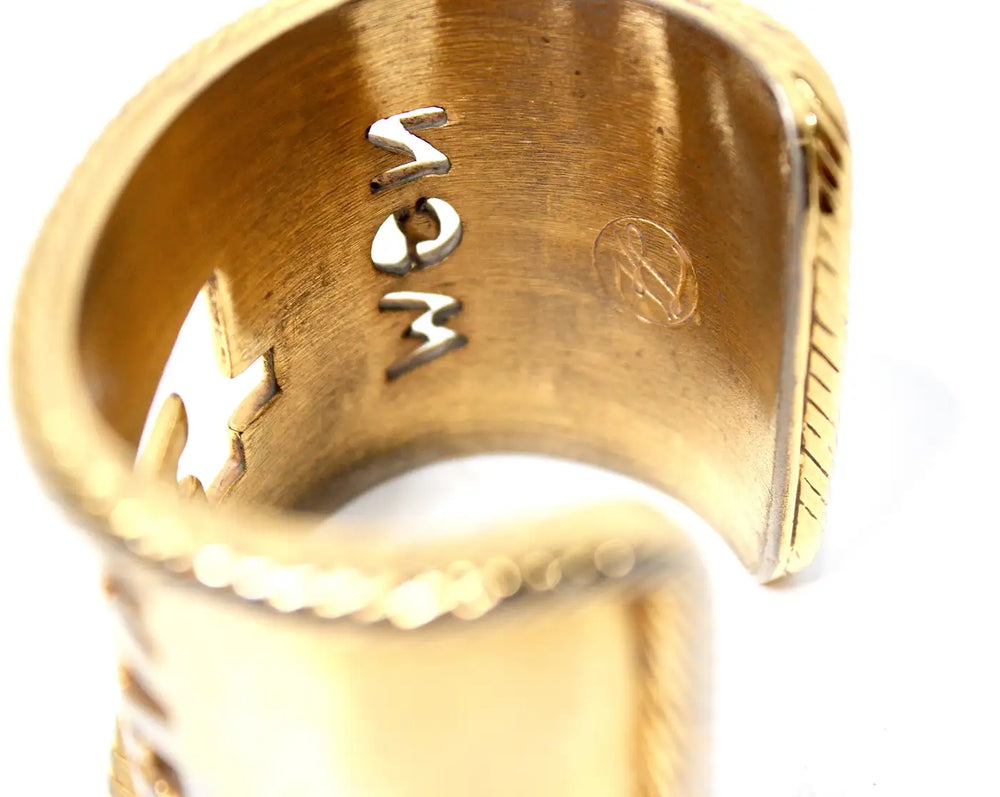 Karl Lagerfeld "Karl 4 Now" Gold-Tone Cuff Bracelet circa 1990s