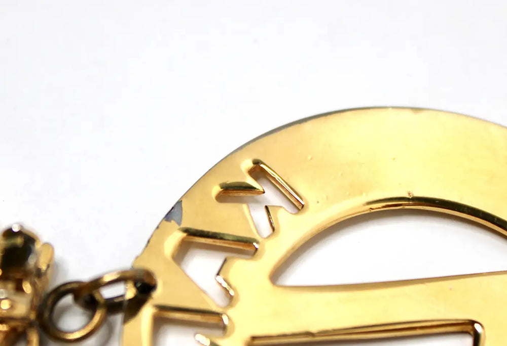 Karl Lagerfeld "Karl 4 Now" Gold-Tone Clip-On Hoop Earrings circa 1990s