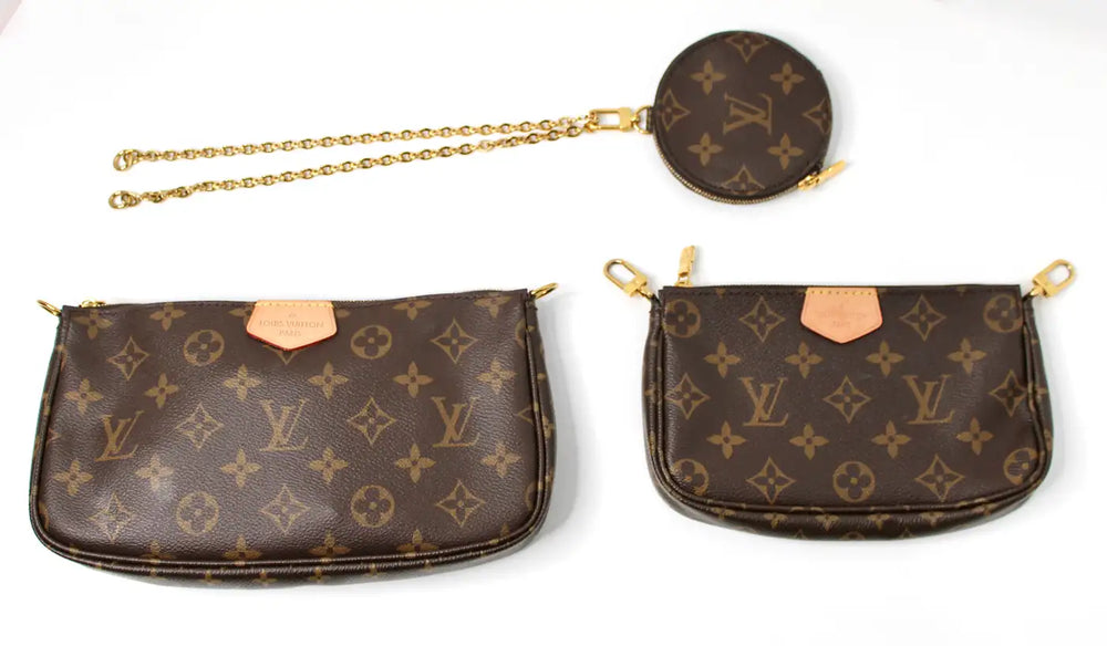 Louis Vuitton Monogram Multi Pochette Accessories With Green Strap