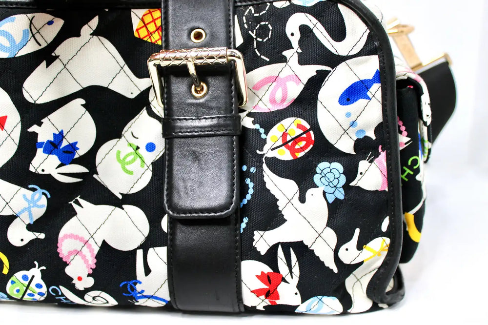Chanel Canvas Quilted  Animals Motif Handbag circa 2006
