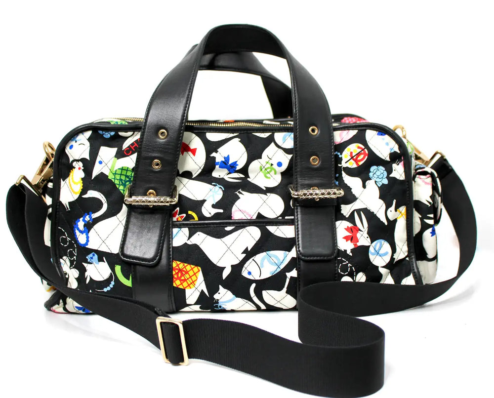 Chanel Canvas Quilted  Animals Motif Handbag circa 2006