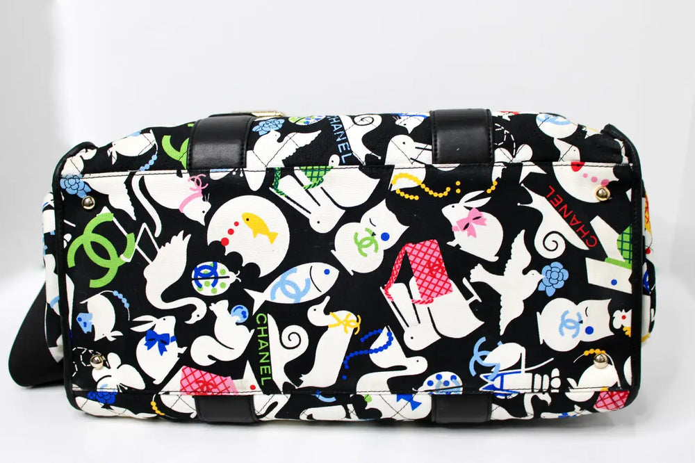 Chanel Canvas Quilted  Animals Motif Handbag circa 2006