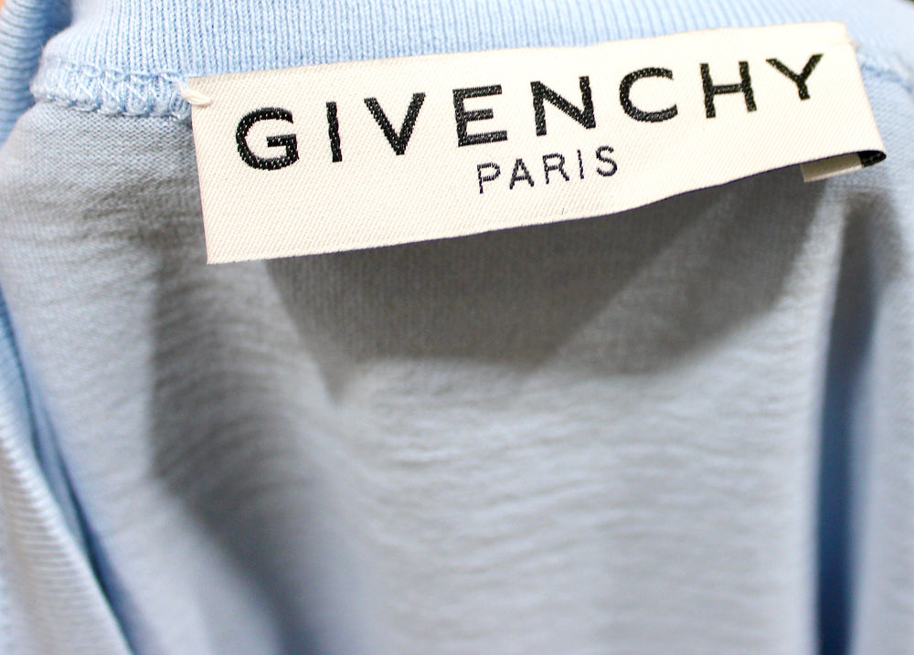 Givenchy Blue Embellished Logo Cotton T-Shirt