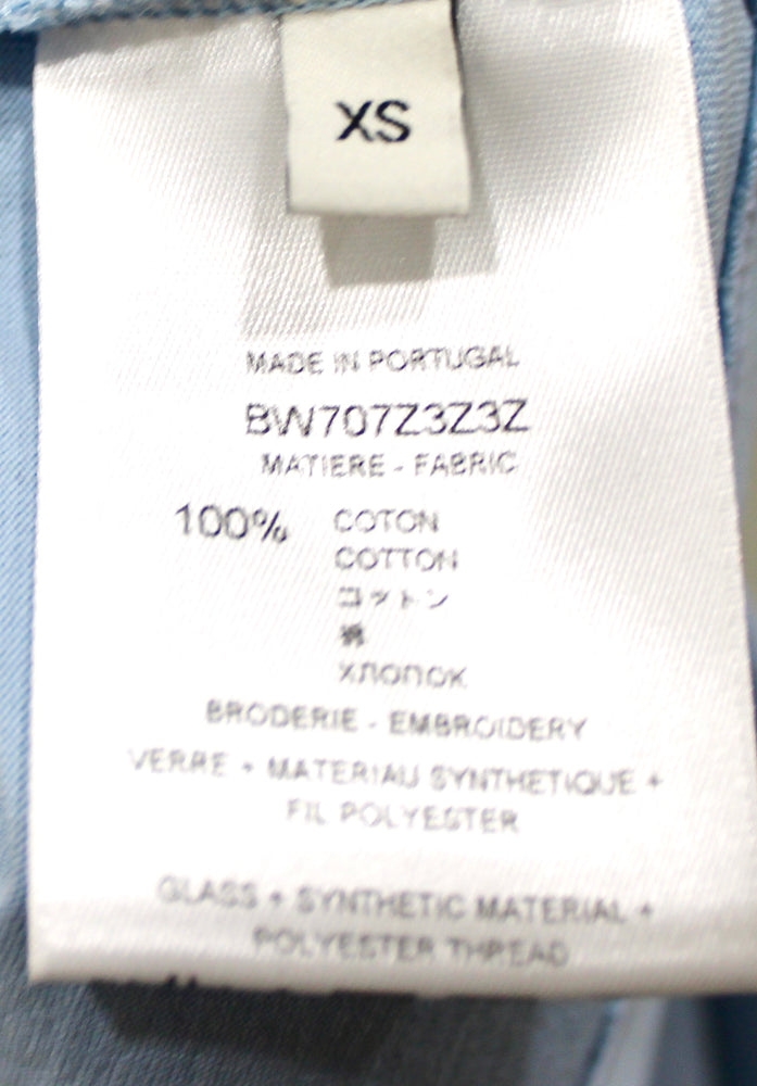 Givenchy Blue Embellished Logo Cotton T-Shirt