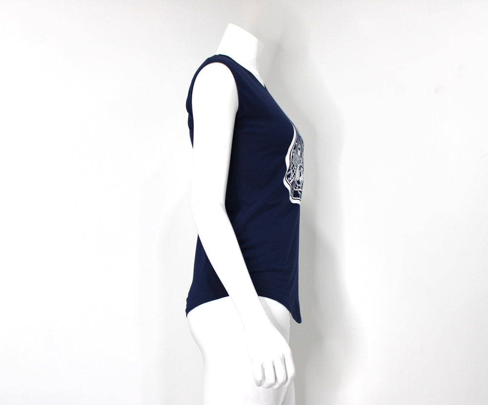 Balmain Paris Navy Blue Logo T-Shirt With Shoulder Medallions