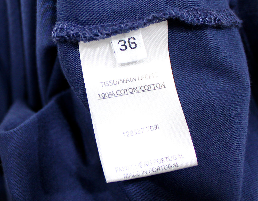 Balmain Paris Navy Blue Logo T-Shirt With Shoulder Medallions