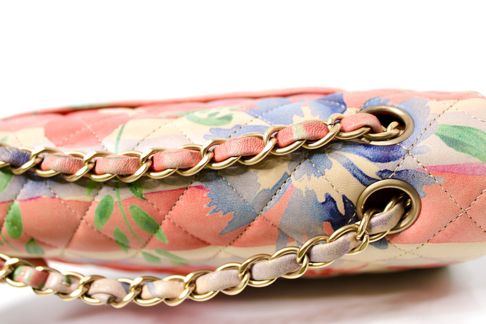 Chanel Medium Floral Lambskin Classic Double-Flap Handbag circa 2009-2010
