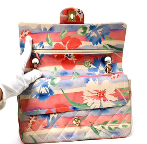 Chanel Medium Floral Lambskin Classic Double-Flap Handbag circa 2009-2010