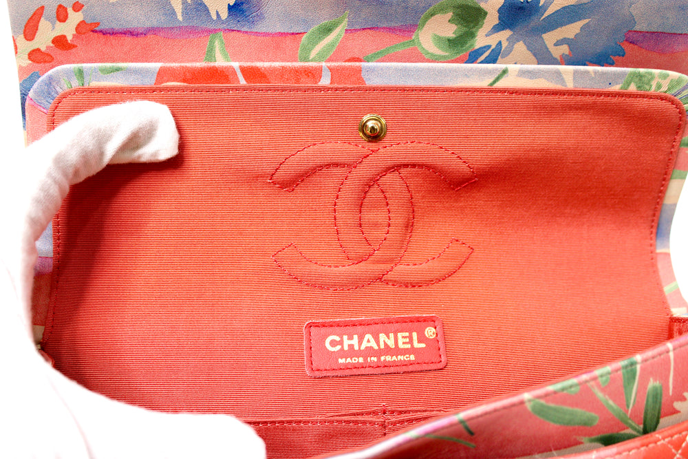 Chanel Medium Floral Lambskin Classic Double-Flap Handbag circa 2009-2010