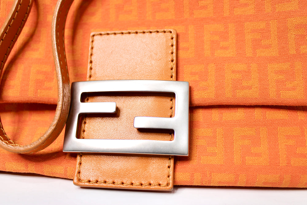 Fendi Orange Mini Mama Zucchino Baguette Bag circa Y2K