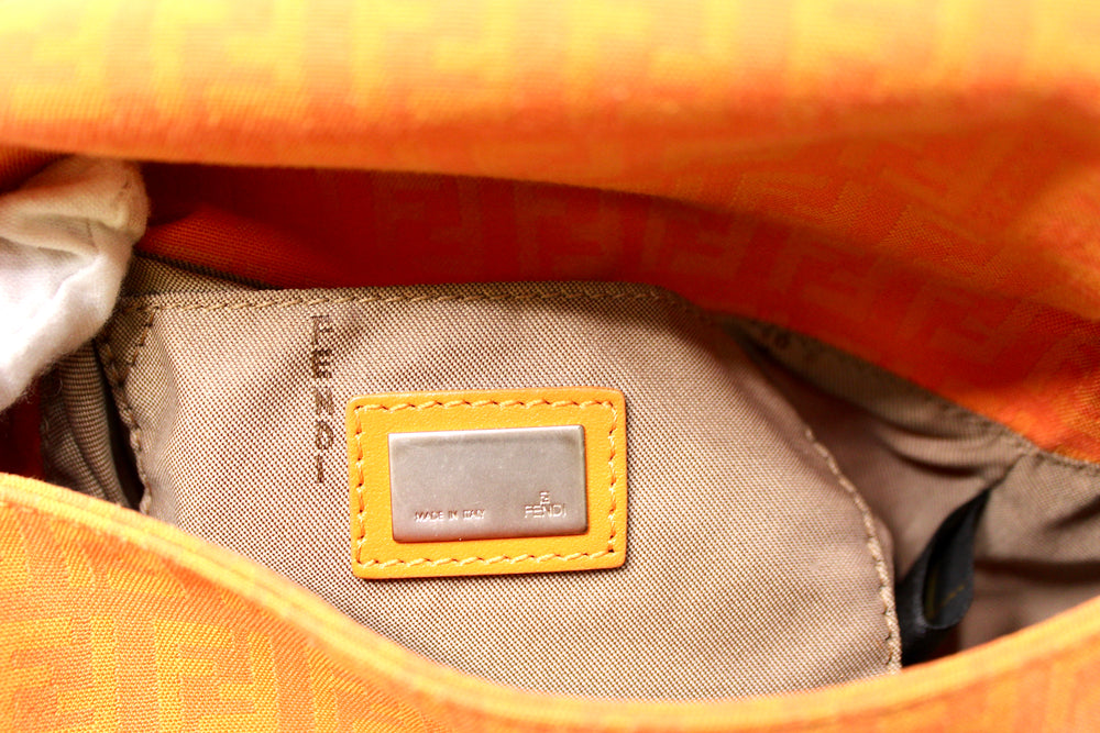Fendi Orange Mini Mama Zucchino Baguette Bag circa Y2K