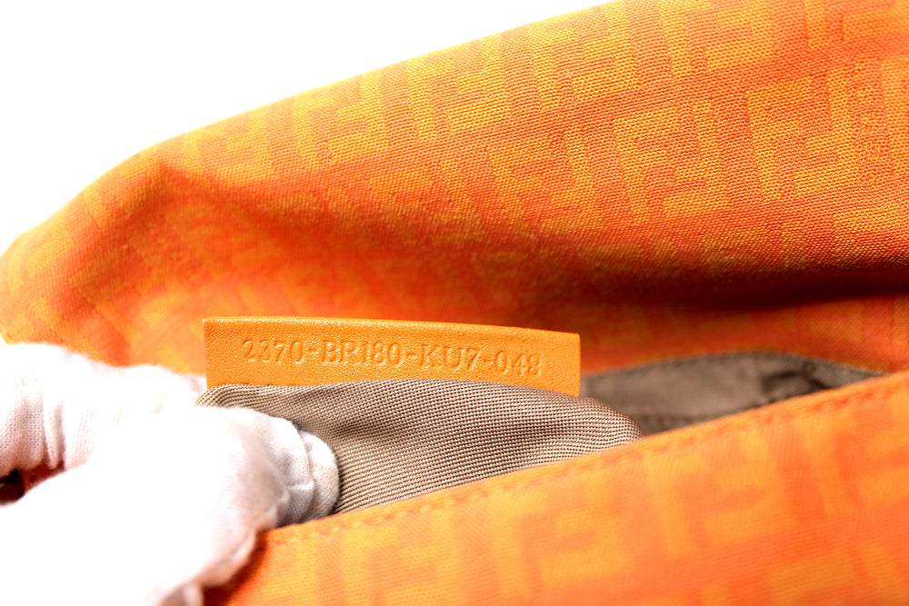 Fendi Orange Mini Mama Zucchino Baguette Bag circa Y2K