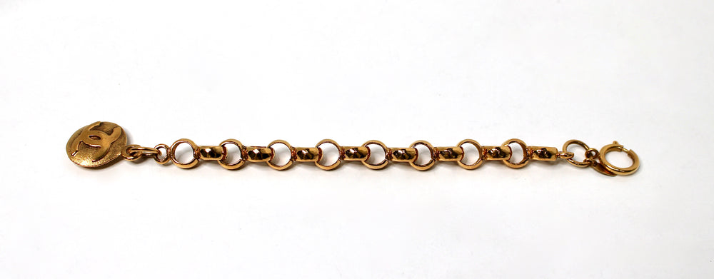 Chanel Gold-Tone Chain Link Bracelet With Interlocking CC Charm circa 1990s