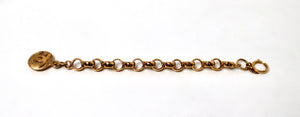 Chanel Gold-Tone Chain Link Bracelet With Interlocking CC Charm circa 1990s