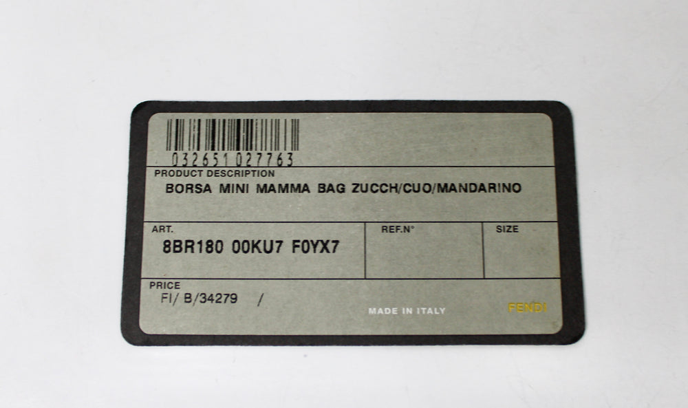 Fendi Orange Mini Mama Zucchino Baguette Bag circa Y2K