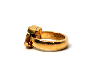 Chanel Gold-Tone Coco Mark Interlocking CC Ring Circa 2001