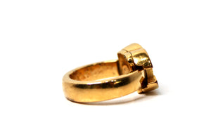 Chanel Gold-Tone Coco Mark Interlocking CC Ring Circa 2001