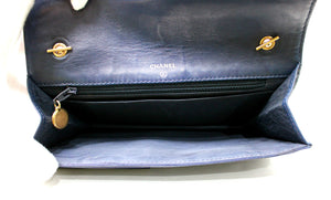 Chanel Blue Denim Timeless Wallet On Chain circa 1990s