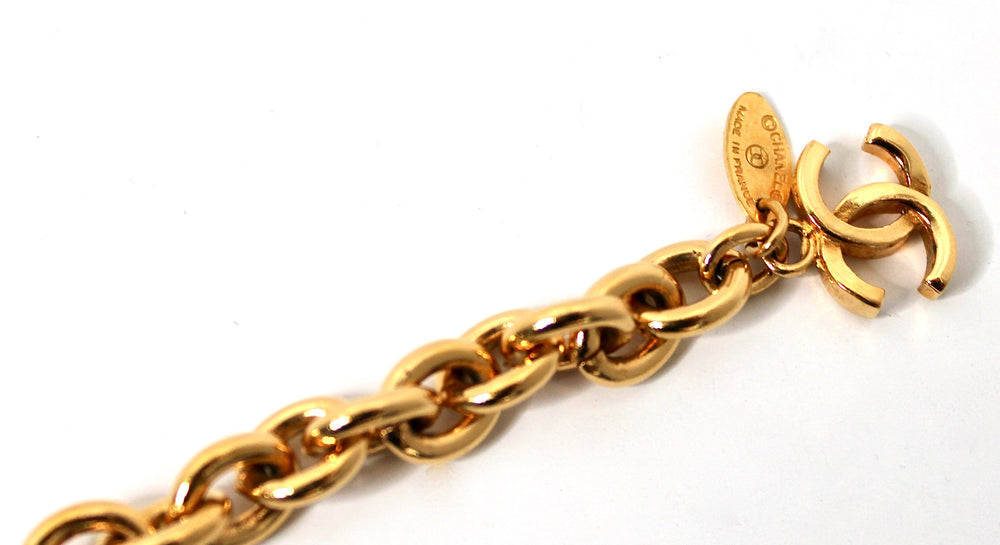 Chanel Interlocking CC Sunburst Medallion Necklace circa 1980s