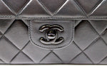 Chanel So Black Lambskin Single Flap Handbag circa 1990s
