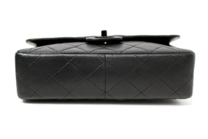 Chanel So Black Lambskin Single Flap Handbag circa 1990s