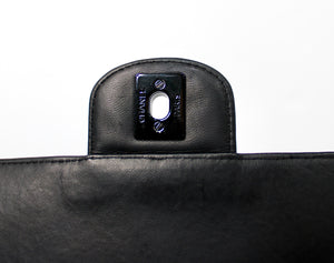 Chanel So Black Lambskin Single Flap Handbag circa 1990s