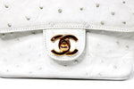 Chanel White Ostrich Leather Mini Flap Bag circa 1980s