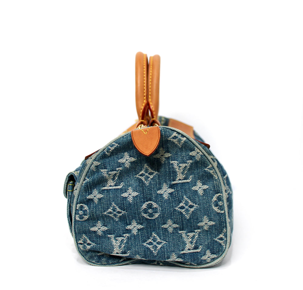 Louis Vuitton Denim Neo Speedy Handbag circa Y2K