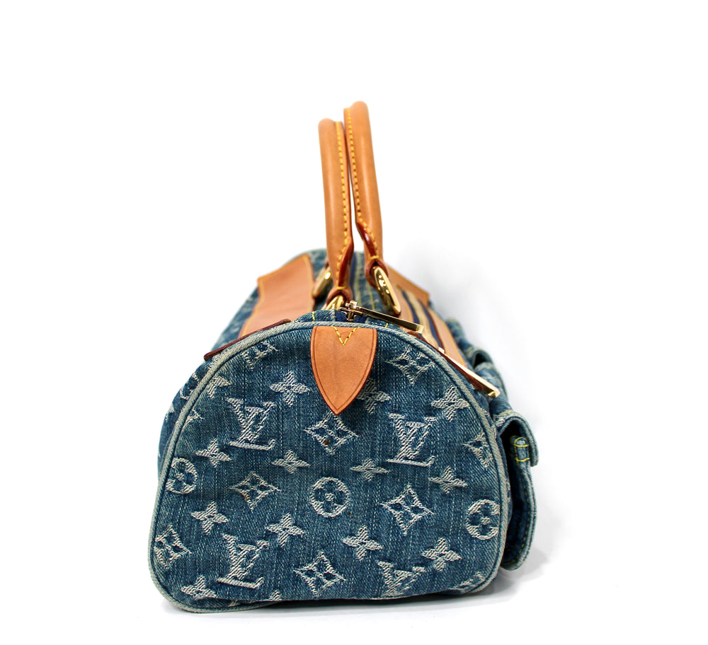 Louis Vuitton Denim Neo Speedy Handbag circa Y2K