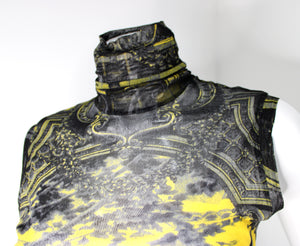 ヴィンテージ Jaen Paul GAULTIER メッシュタンクトップ Jean Paul Gaultier Vintage Print Mesh Sleeveless Turtleneck Top