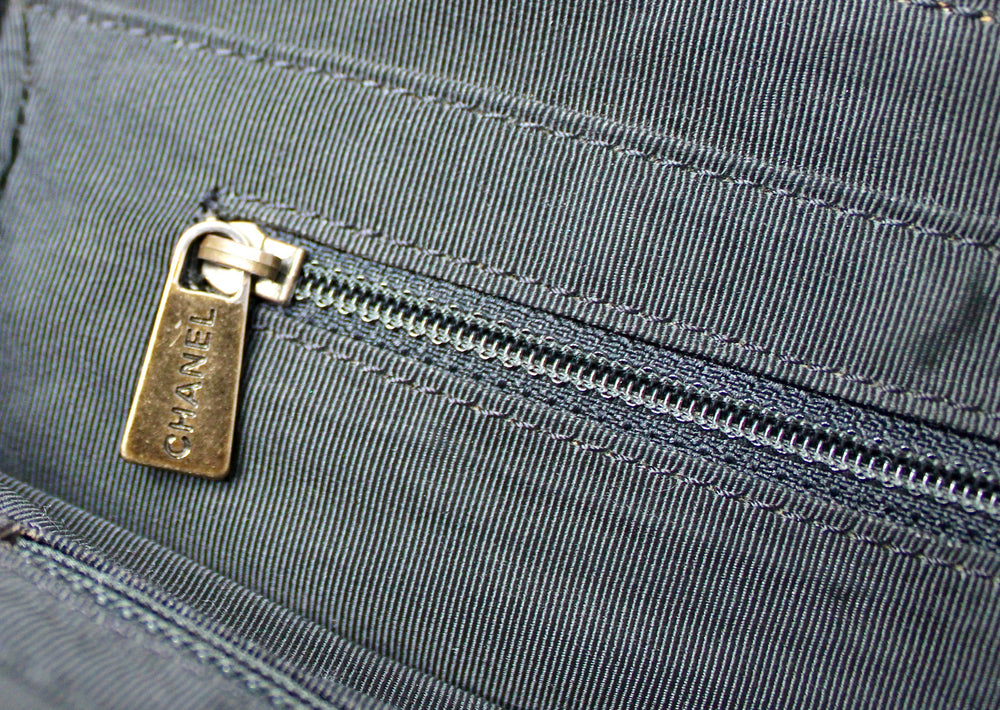 Chanel Black Denim Coco Mark Tote Bag circa Y2K
