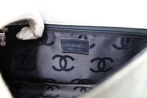 Chanel Light Wash Denim Interlocking CC Printed Flap Bag circa Y2K