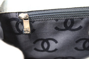 Chanel Light Wash Denim Interlocking CC Printed Flap Bag circa Y2K