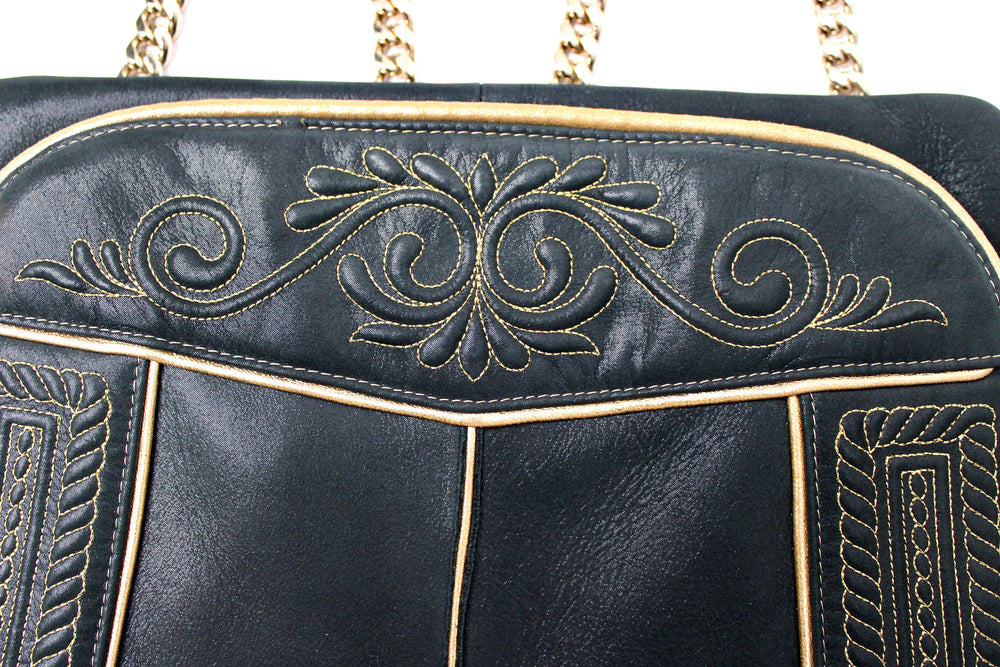 Chanel Paris-Salzburg Black Iridescent & Gold Hunting Backpack 2015